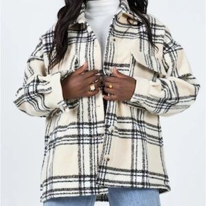 Princess Polly Plaid Fleece Jacket